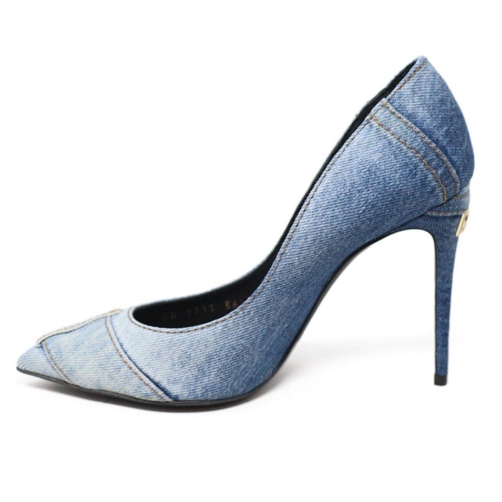 Dolce & Gabbana Blue Denim Heels Sz 36.5 - Picture 4 of 6